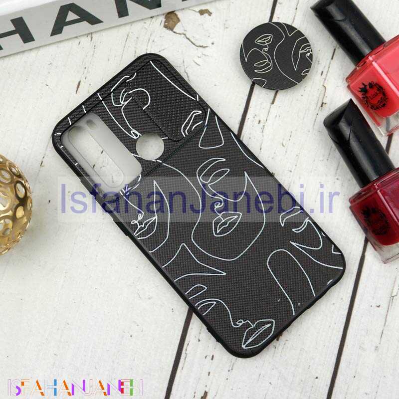 اصفهان جانبی-قاب طرحدار محافظ لنزدار کشویی + پاپ سوکت طرح چهره شیائومی Redmi Note 8 سری B