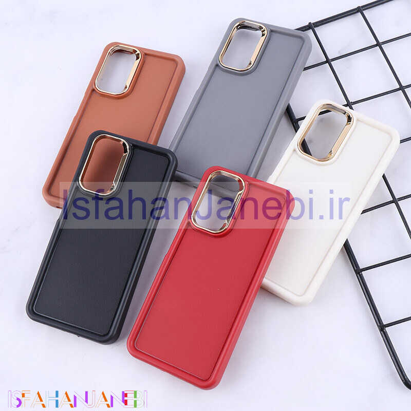 اصفهان جانبی-قاب سولید چرمی شیائومی Redmi Note 11 / 11S 4G دور محافظ متال