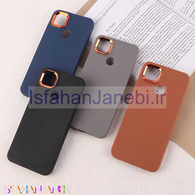 اصفهان جانبی-قاب چرمی ژله ای شیائومی Redmi 9C دور محافظ متال