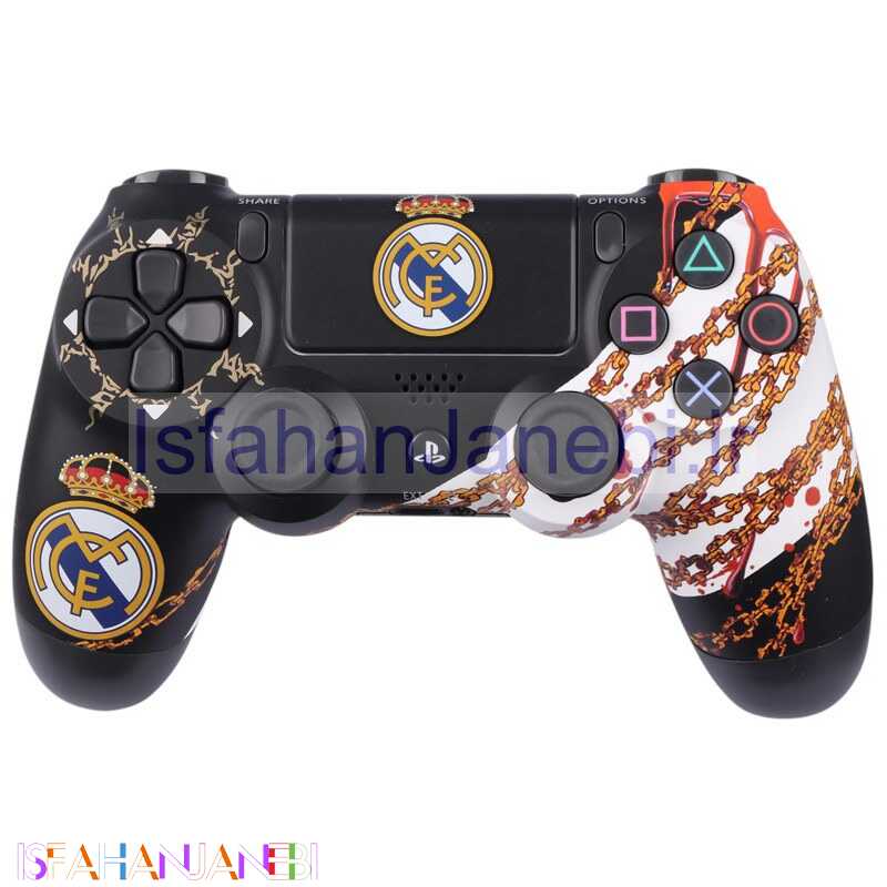 اصفهان جانبی-دسته بازی بی سیم SONY PlayStation 4 DualShock 4 High Copy طرح Real Madrid کد 3