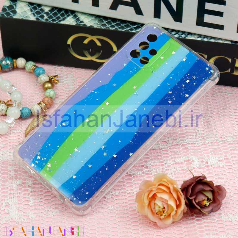اصفهان جانبی-قاب محافظ لنزدار رنگین کمانی ستاره ای Samsung Galaxy A71