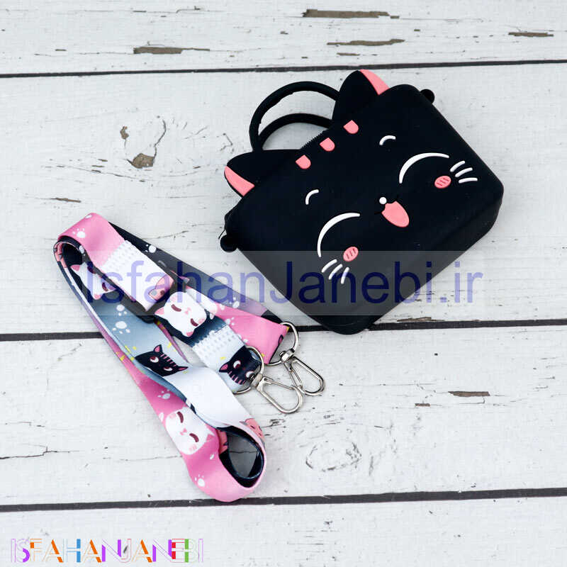اصفهان جانبی-کیف هندزفری سیلیکونی طرح کیتی مشکی
