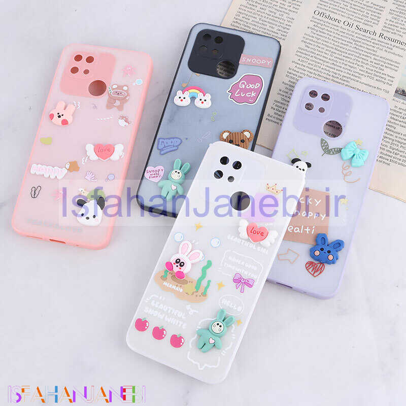 اصفهان جانبی-قاب شاینی شیائومی Redmi 10C عروسک برجسته محافظ لنزدار