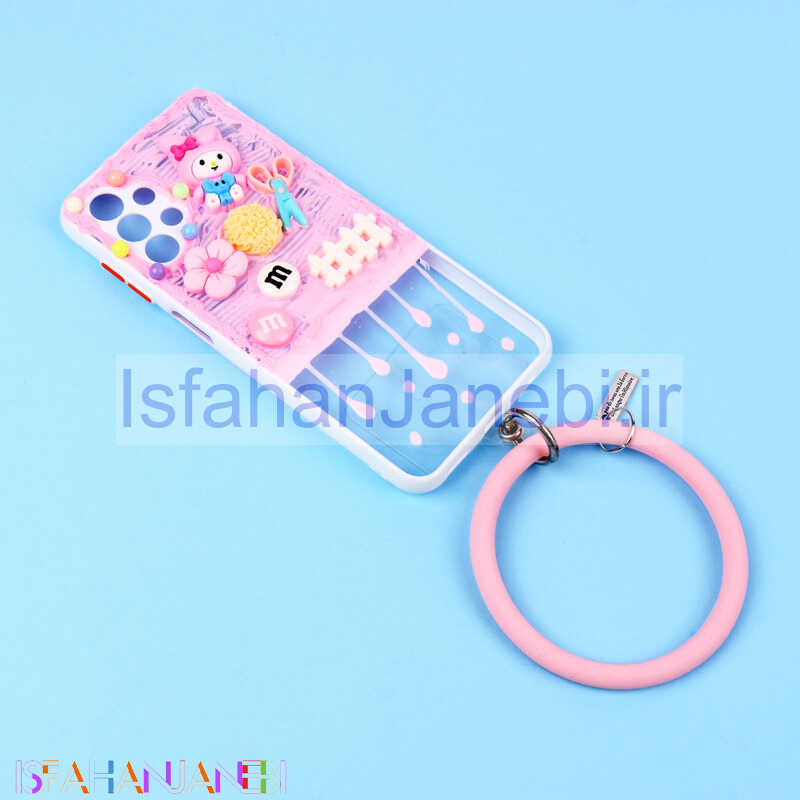 اصفهان جانبی-قاب عروسکی برجسته خرگوش محافظ لنزدار + بند آویز Samsung Galaxy A13 4G