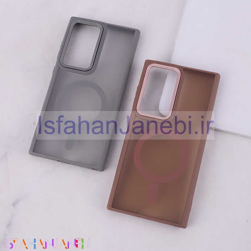 اصفهان جانبی-قاب PC مگ سیف سامسونگ Galaxy S24 Ultra پشت مات محافظ لنز متال