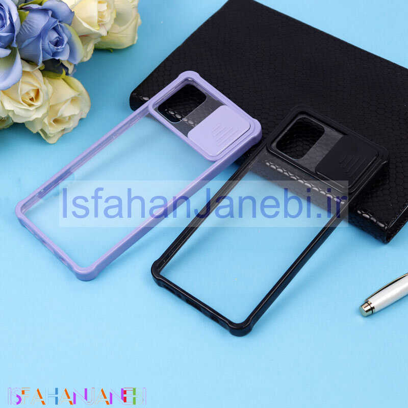 اصفهان جانبی-قاب PC شفاف ضربه گیر محافظ لنزدار کشویی Samsung A71