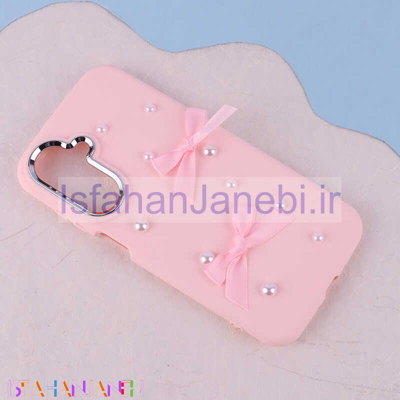 اصفهان جانبی-قاب سیلیکونی سامسونگ Galaxy A26 پاپیونی مرواریدی دور محافظ متال