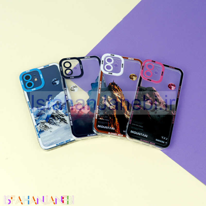 اصفهان جانبی-قاب ژله ای شفاف طرح کوهستان محافظ لنزدار iPhone 12