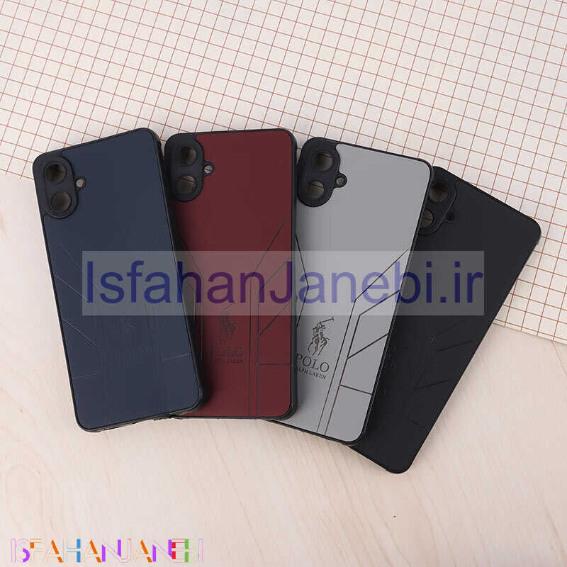 اصفهان جانبی-قاب چرمی Polo Ralph Laren سامسونگ Galaxy A06 طرح دار محافظ لنزدار