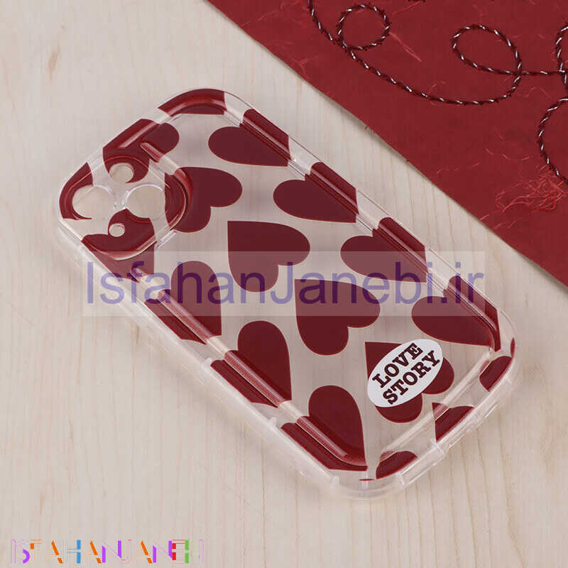 اصفهان جانبی-قاب Love Story آیفون iPhone 13 طرح قلب محافظ لنزدار