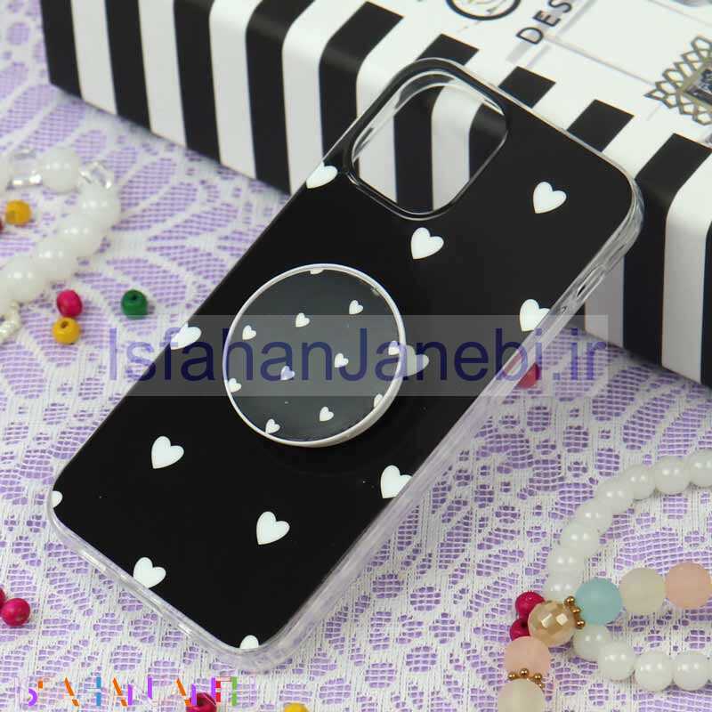 اصفهان جانبی-قاب سوپر IMD دور شفاف پاپ سوکت دار iPhone 12 Mini قلبی