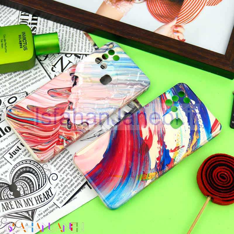 اصفهان جانبی-قاب سیلیکونی محافظ لنزدار طرح آبرنگی Samsung Galaxy A21s