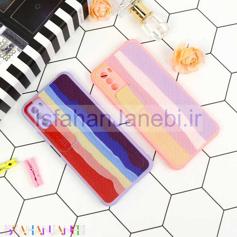اصفهان جانبی-قاب سیلیکونی رنگین کمانی محافظ لنزدار کشویی Xiaomi Poco M3