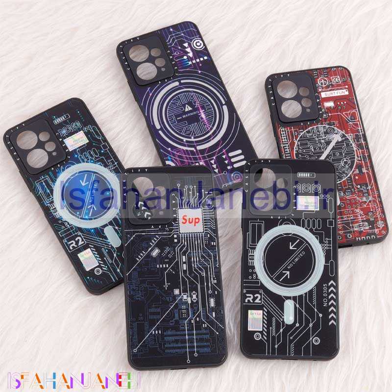 اصفهان جانبی-قاب PC طرحدار MagSafe محافظ لنزدار Xiaomi Redmi Note 12 4G