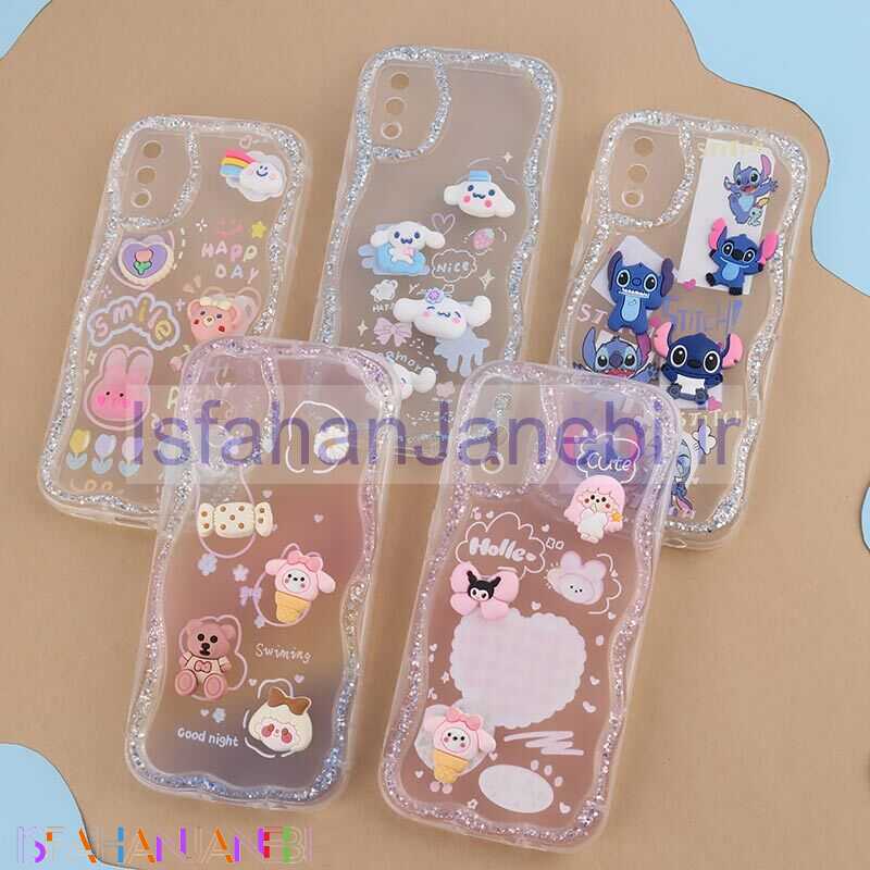 اصفهان جانبی-قاب شاینی سامسونگ Galaxy A02 / M02 عروسکی محافظ لنزدار