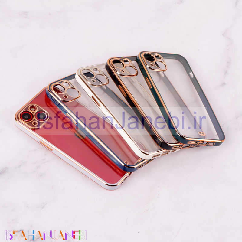 اصفهان جانبی-قاب Chrome دور طلایی محافظ لنزدار iPhone 13
