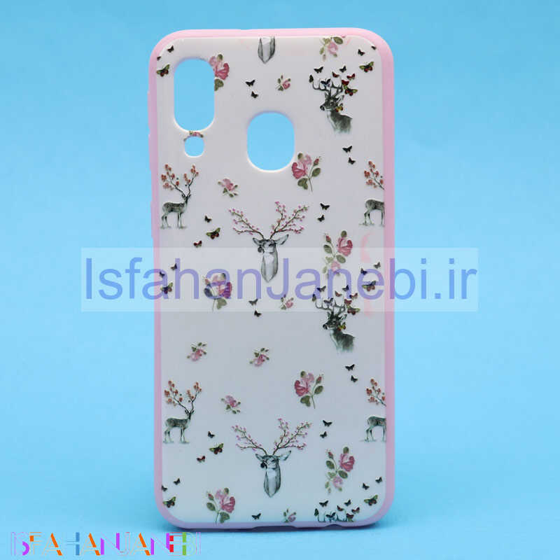 اصفهان جانبی-قاب فانتزی برجسته صورتی طرح گل سامسونگ A40