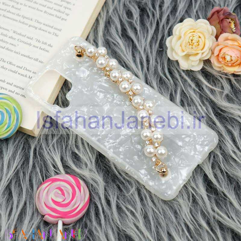 اصفهان جانبی-قاب ماربل هولدر دستی مرواریدی Samsung Galaxy A22 4G