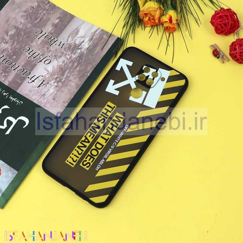 اصفهان جانبی-قاب PC مات محافظ لنزدار طرحدار Off White شیائومی Redmi Note 9