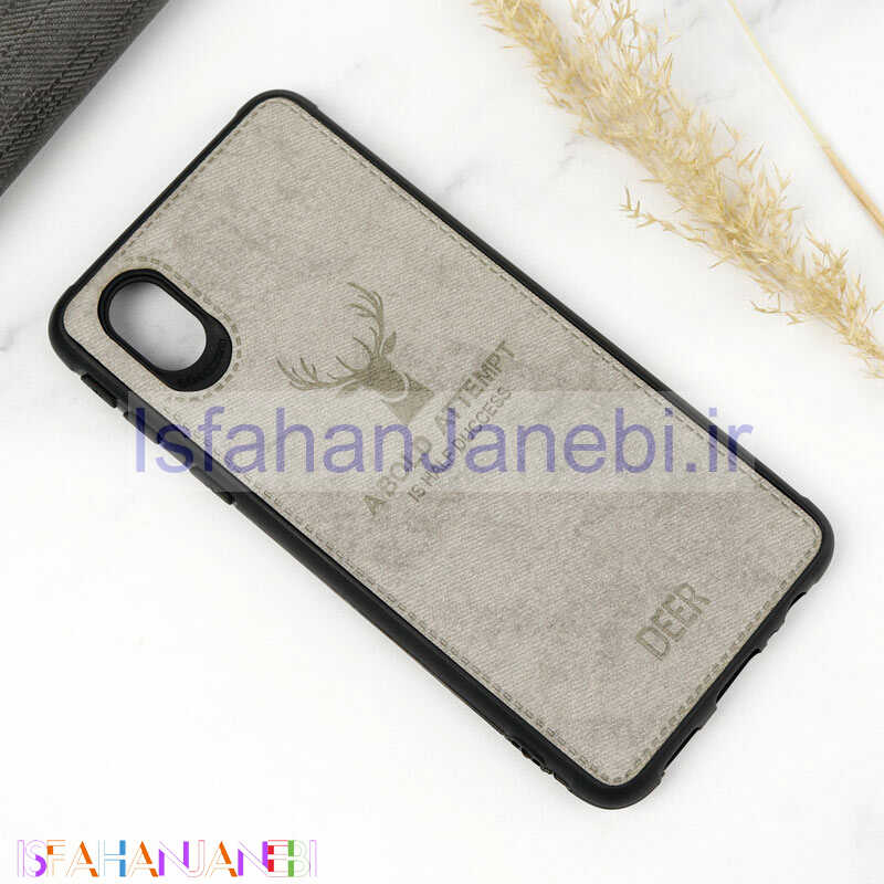 اصفهان جانبی-قاب چرمی طرح گوزن Samsung A01 Core طوسی