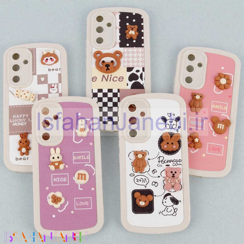 اصفهان جانبی-قاب طرحدار عروسکی برجسته محافظ لنزدار Samsung Galaxy A54