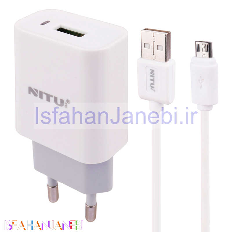 اصفهان جانبی-شارژر دیواری 12 وات نیتو NT-TC066 2.4A + کابل میکرو یو اس بی