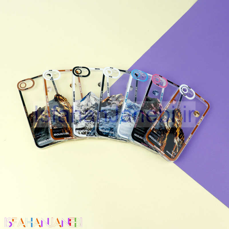 اصفهان جانبی-قاب ژله ای شفاف طرح کوهستان محافظ لنزدار iPhone 7 / 8