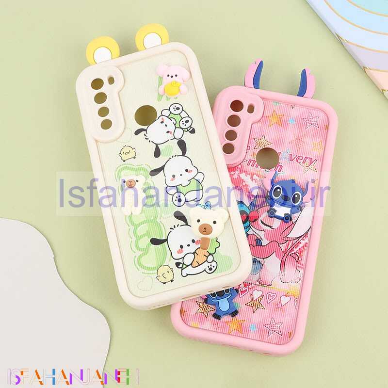 اصفهان جانبی-قاب کبریتی سولید شیائومی Redmi Note 8 عروسکی گوش دار محافظ لنزدار