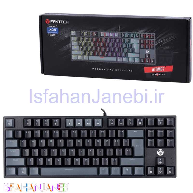 اصفهان جانبی-کیبورد گیمینگ فنتک ATOM87 MK876V2 Red Switch