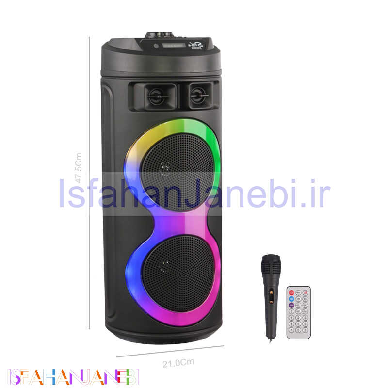 اصفهان جانبی-اسپیکر چمدانی بلوتوثی رم و فلش خور Sing-E ZQS6220 + میکروفون و ریموت کنترل