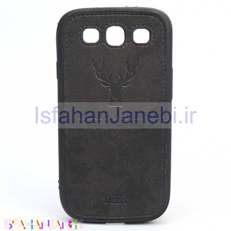 اصفهان جانبی-قاب چرمی طرح گوزن Samsung S3 مشکی