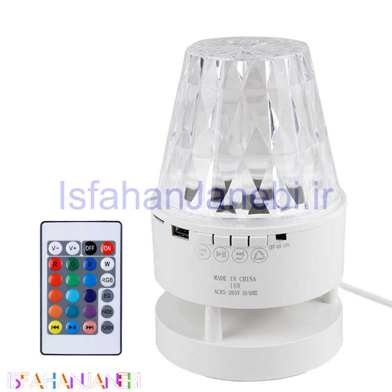 اصفهان جانبی-اسپیکر بلوتوثی رم و فلش خور چراغ دار Diamond Music Light + ریموت کنترل