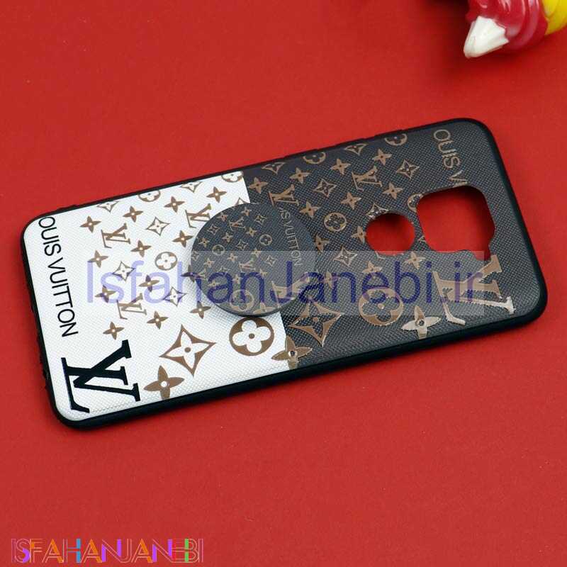 اصفهان جانبی-قاب فانتزی برجسته + پاپ سوکت طرح LV آیفون شیائومی Redmi Note 9 سری D