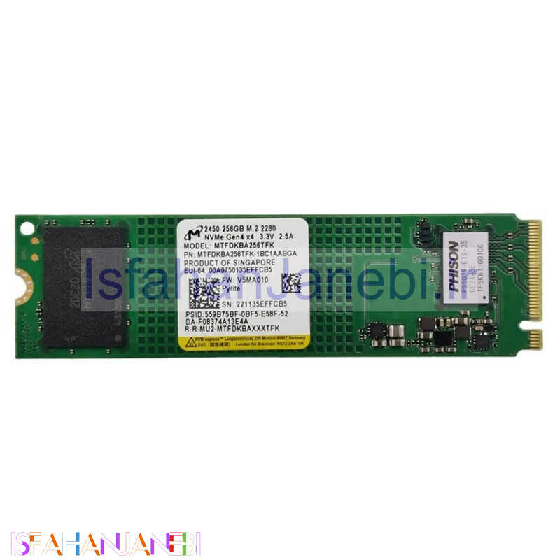 اصفهان جانبی-حافظه SSD میکرون Micron MTFDKBA256TFK 256GB M.2 استوک