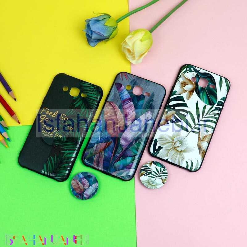 اصفهان جانبی-قاب فانتزی برجسته + پاپ سوکت طرح گل سامسونگ J7 سری D