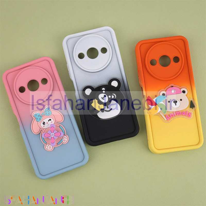 اصفهان جانبی-قاب سیلیکونی شیائومی Redmi A3 / A3X اسپینردار محافظ لنزدار دورنگ