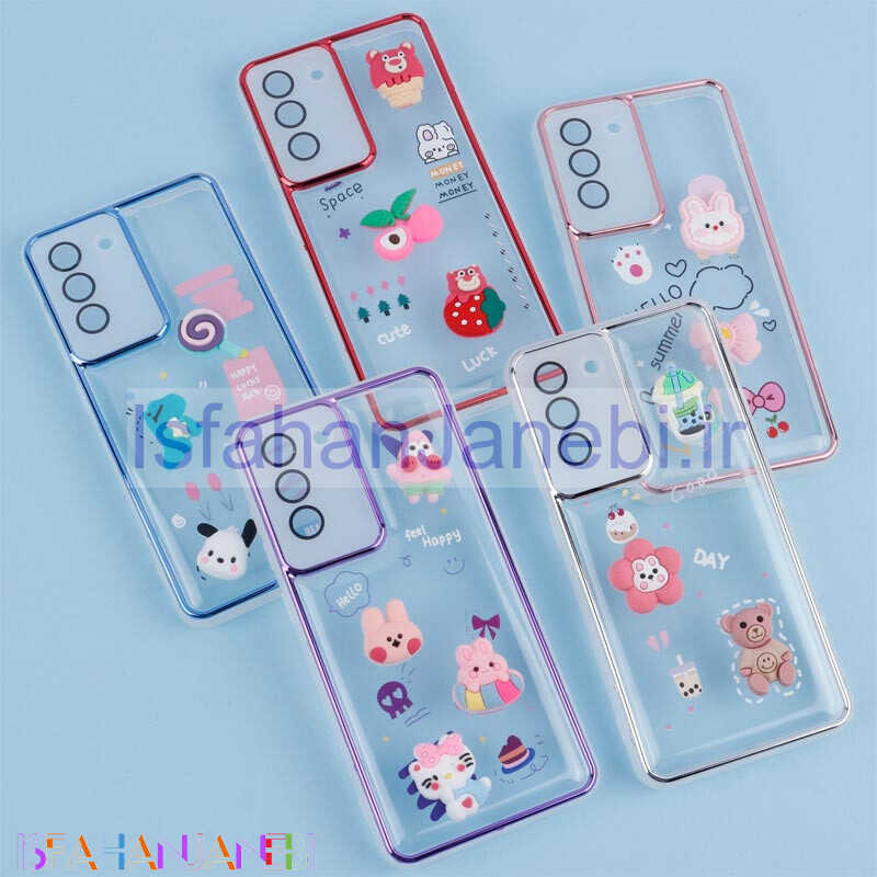 اصفهان جانبی-قاب شفاف عروسک برجسته محافظ لنزدار Samsung Galaxy S21 FE 5G