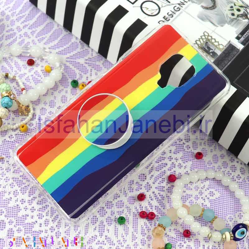 اصفهان جانبی-قاب سوپر IMD دور شفاف پاپ سوکت دار Xiaomi Redmi Note 9S رنگین کمانی
