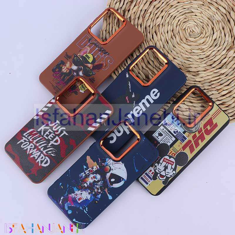 اصفهان جانبی-قاب چرمی سامسونگ Galaxy A56 طرح دار دور محافظ لنز متال