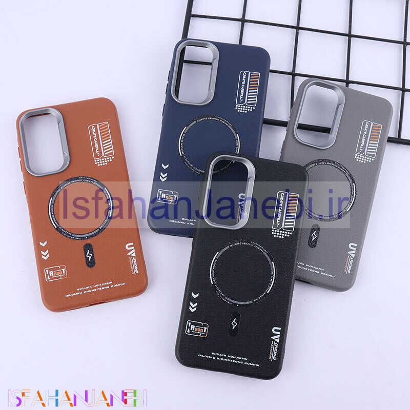 اصفهان جانبی-قاب چرمی ژله ای Leather سامسونگ Galaxy A55 طرح مگ سیف