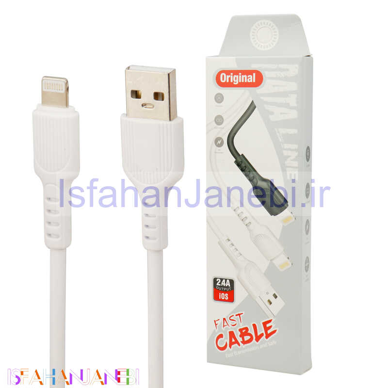 اصفهان جانبی-کابل سیلیکونی آیفونی فست شارژ Original 2.4A 1m