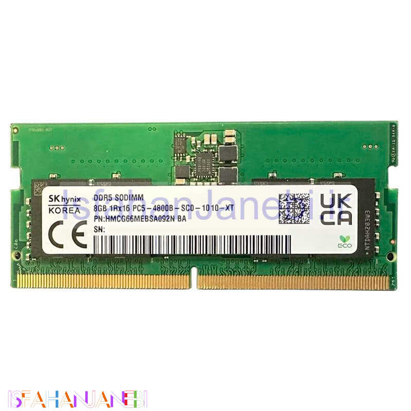 اصفهان جانبی-رم لپ تاپ SK Hynix HMCG66MEBSA095N DDR5 8GB 4800MHz CL40 استوک