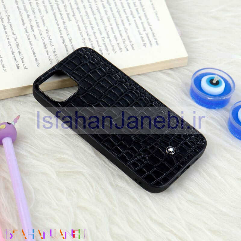 اصفهان جانبی-قاب چرمی Mont Blanc Original آیفون iPhone 13 مشکی