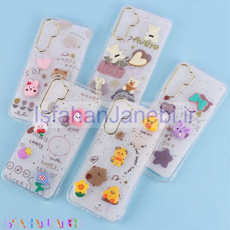 اصفهان جانبی-قاب ژله ای شفاف عروسک برجسته Samsung Galaxy A35