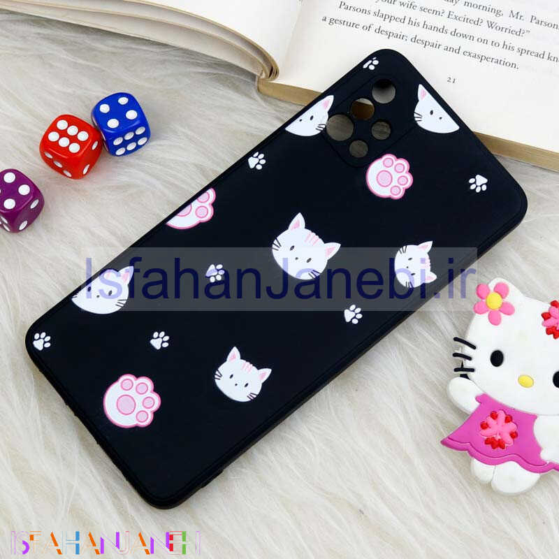 اصفهان جانبی-قاب سیلیکونی عروسکی محافظ لنزدار طرح گربه Samsung Galaxy A51