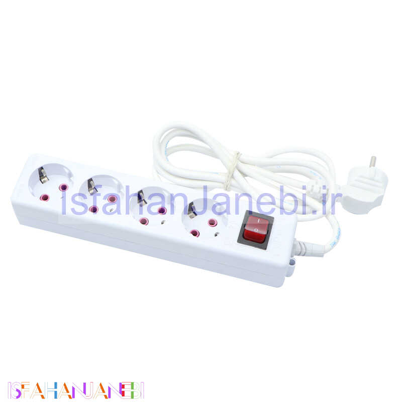 اصفهان جانبی-چند راهی 4 خانه ارت دار فردان الکتریک با کابل 1/8 متری مدل 31202