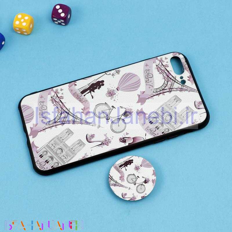 اصفهان جانبی-قاب فانتزی برجسته + پاپ سوکت طرح ایفل iPhone 7 Plus / 8 Plus سری D