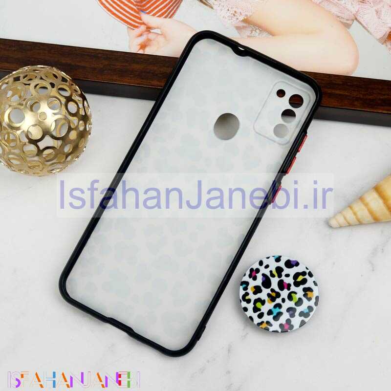 اصفهان جانبی-قاب PC محافظ لنز دار طرح پلنگی + پاپ سوکت Samsung Galaxy A11