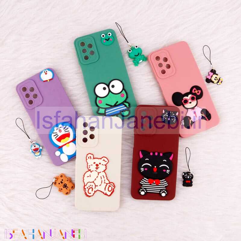 اصفهان جانبی-قاب عروسکی برجسته محافظ لنزدار Samsung Galaxy A23 + آویز