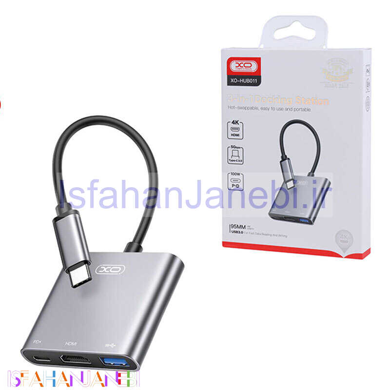 اصفهان جانبی-هاب 3 پورت Type-C ایکس او XO-HUB011